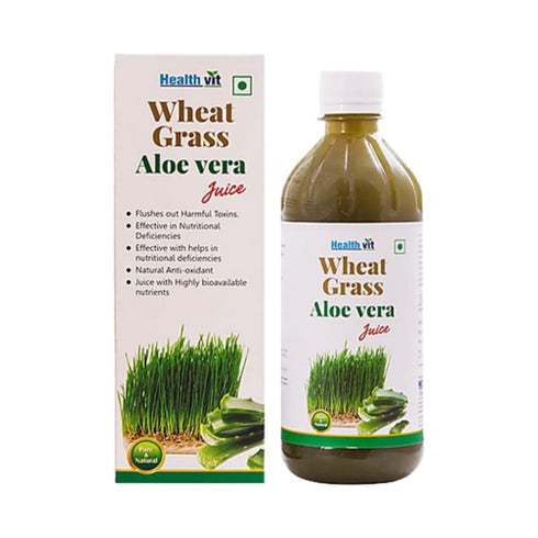 HealthVit Wheat Grass Aloevera Juice 500 ml Liquid
